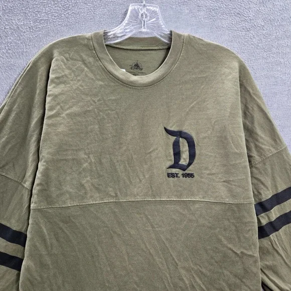 Disney Women Top Small Green Spirit Jersey Shirt Disneyland Resort Long Sleeve - Picture 3 of 9